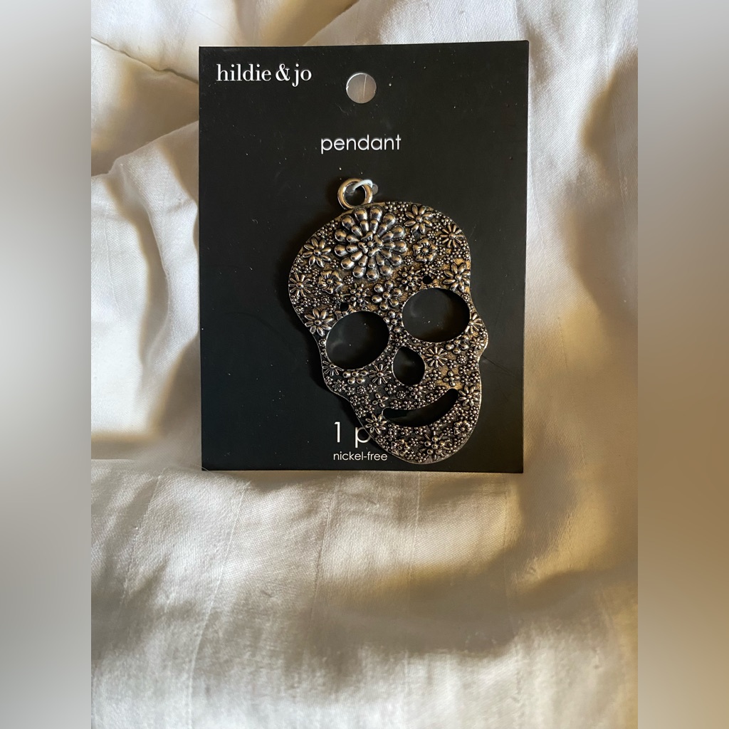 Nwt Hildie Jo Silver Skull Pendant 12$